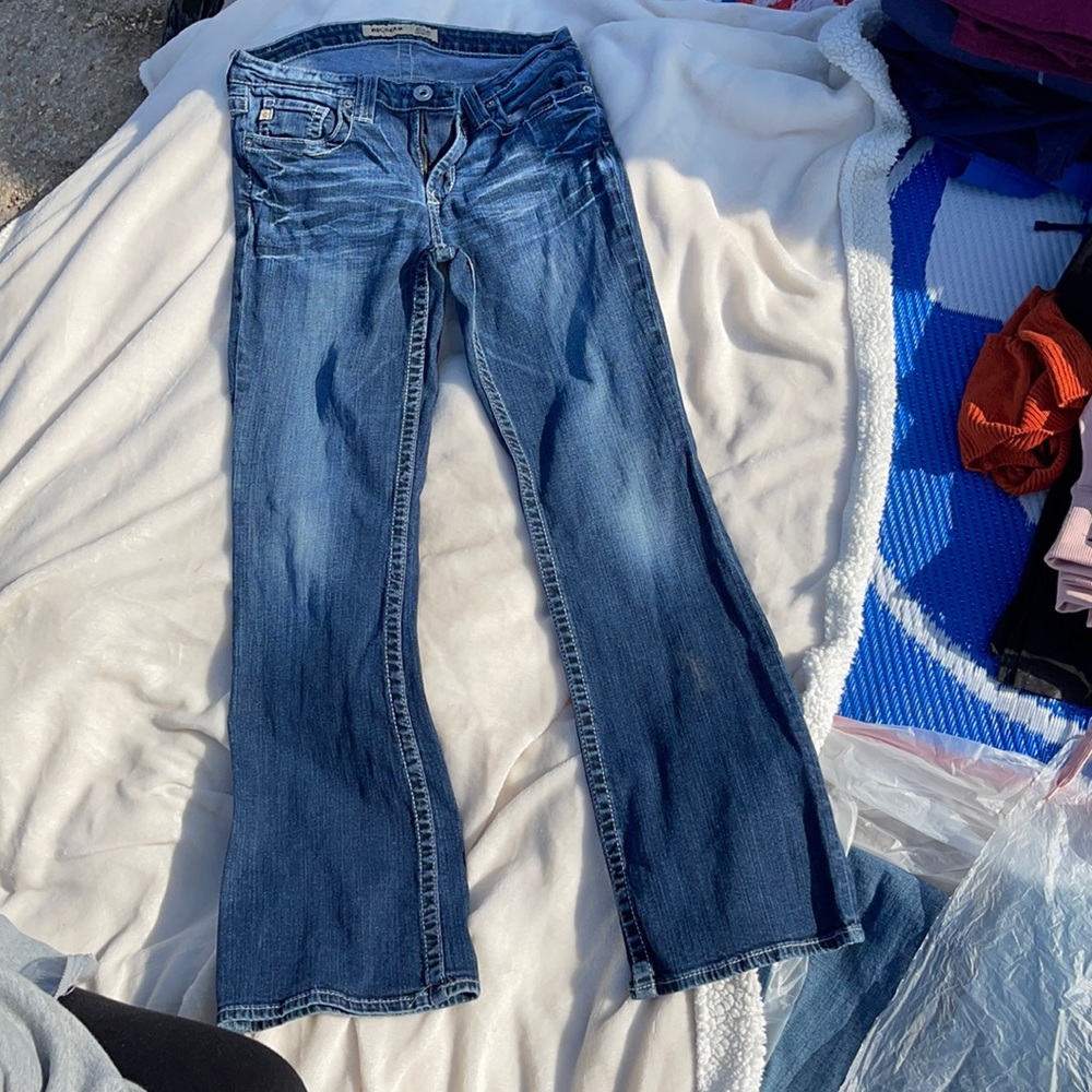 Blue “MADDIE MID RISE FIT “